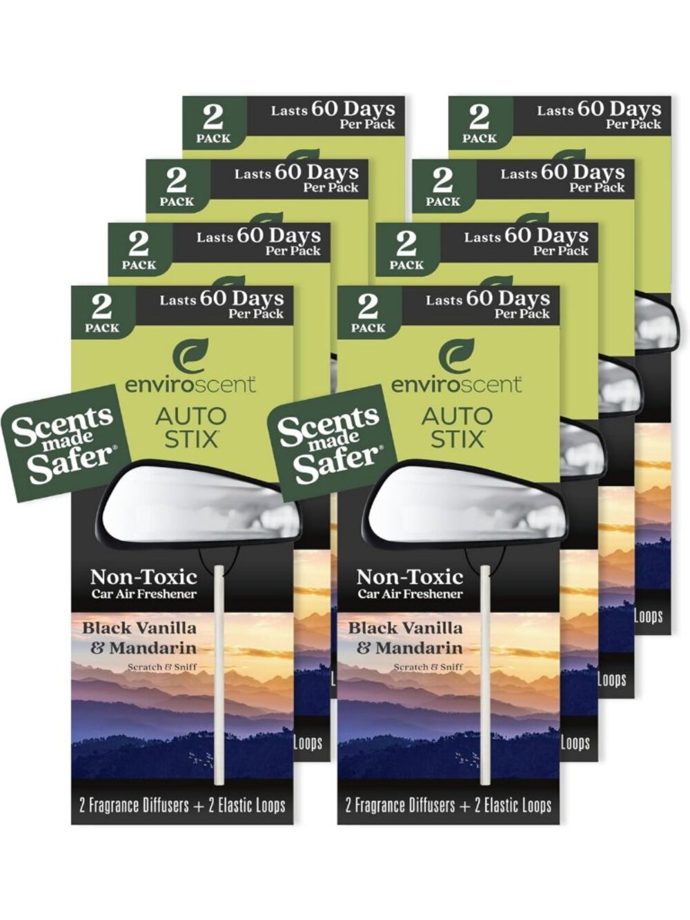 Non-Toxic Car Air Freshener Sticks - 16 Pack, Long-Lasting, Eco-Friendly Aroma